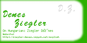 denes ziegler business card